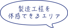 製造工程を体感できるエリア